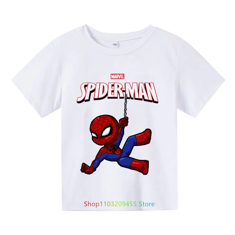 thumbnail image 1 of Camiseta de manga corta con estampado de Spider-Man de Marvel para niño y niña, camiseta de algodón para bebé, camiseta de manga corta para niño, ropa deportiva para niño, 1 of 5