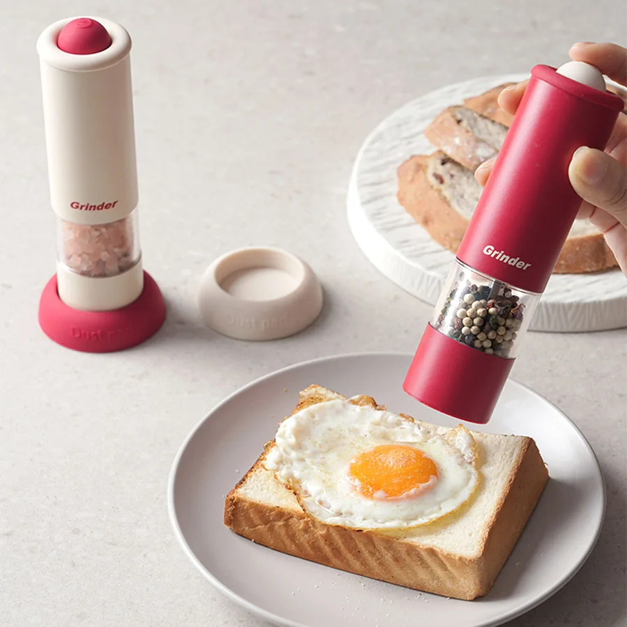 Electric Grinder Salt And Pepper Grinder Pepper Grinder Electric Pepper And Salt Grinder Black Pepper Grinder Rechargeable Seasoning Mill Portable Kitchen Gadget With Adjustable