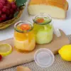 4oz Clear Glass Jars With PE Lids,Glass Yogurt Container,Glass Pudding Jars Yogurt Jars for Milk,Jams,Jelly,Mousse,Honey 4