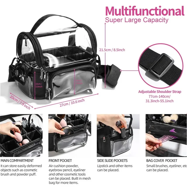 Profession Makeup Case Fashion Beautician Cosmetics Organizer Tool Storage Box Suitcase for Women Large Capacity Make Up Bag