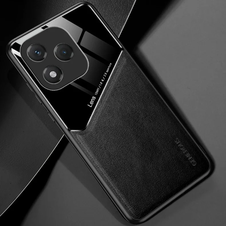 Leather Magnetic Car Holder Phone Case - Shockproof Protective Cover