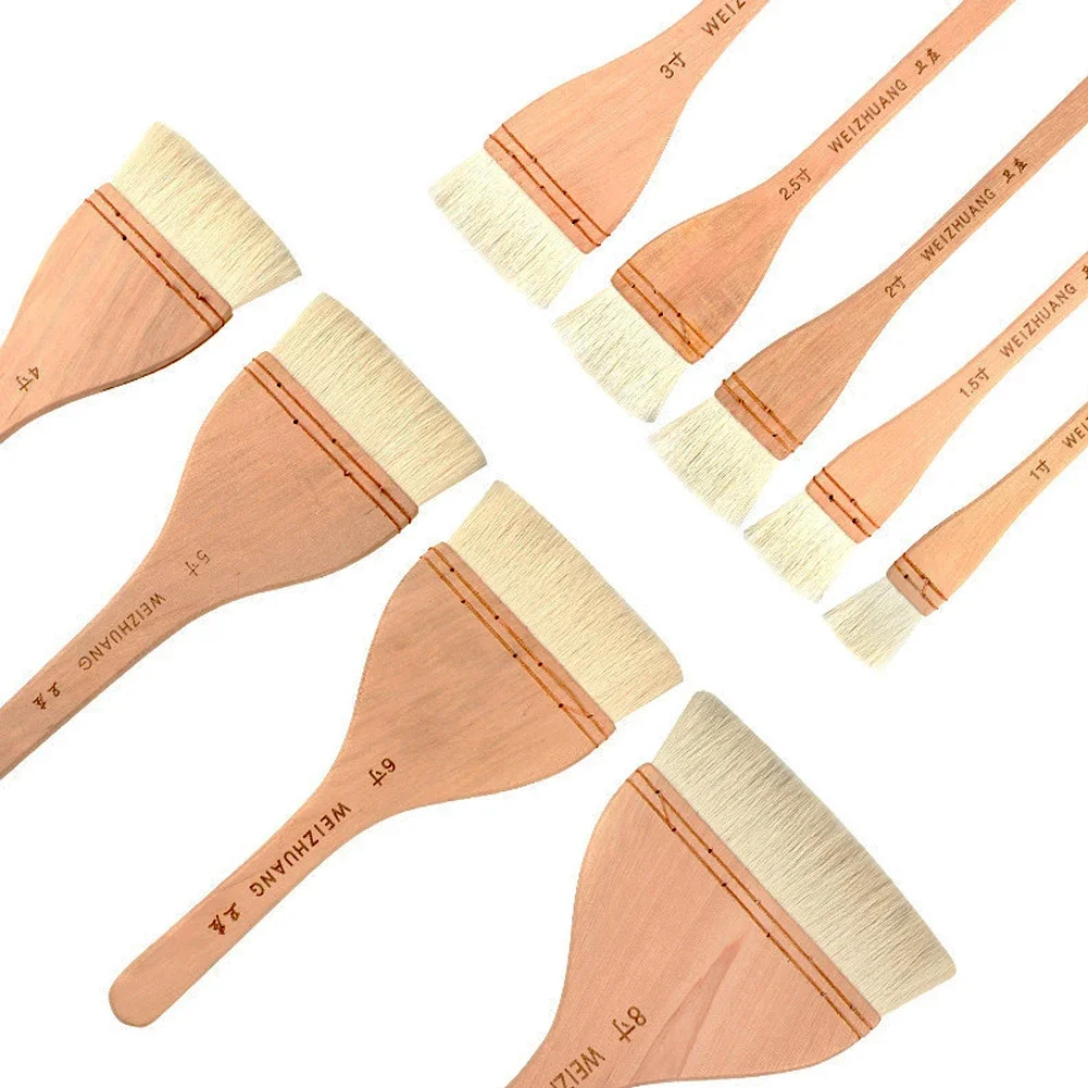 Premium Wooden Handle Goat Hair Paint Brushes - Smooth Sanding, Versatile for Watercolor, Acrylic & Oil Painting Art Supplies (Set of 10 Sizes)