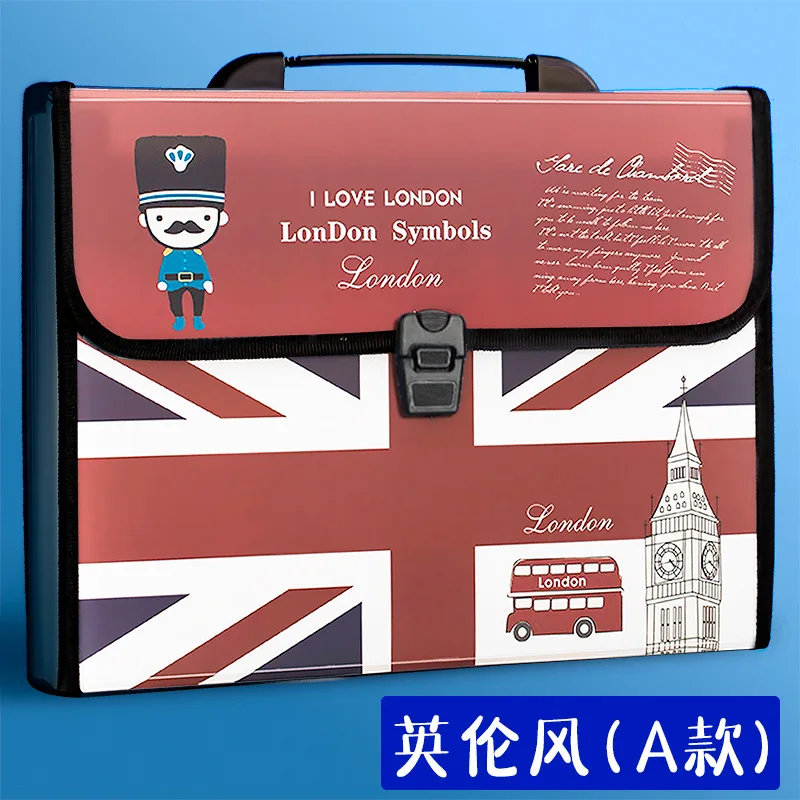 Expanding Files Folder Accordion Style Document Organizer Bag with Buckle Closure for School Office Home file folder file bag transparent folder