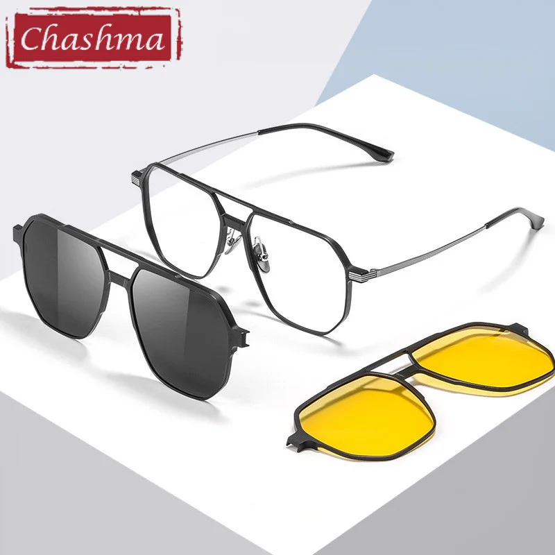 Chashma-Polarized-Clips-Frame-Eyeglasses-Men-Prescription-Glasses ...