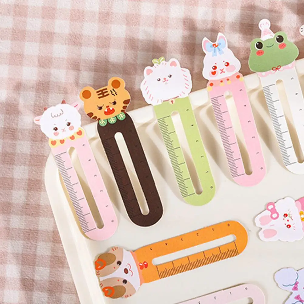 Bright Colored Bookmarks for Children Cartoon Bookmark for Kids Cute Cartoon Animal Flower Bookmarks Portable Paper Kids'