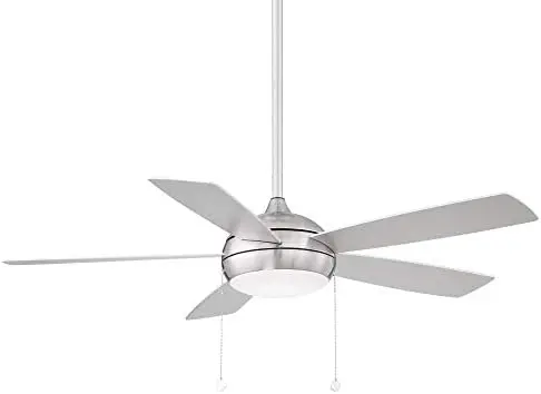 

Disc II 5-Blade Energy Star Pull Chain Memory Ceiling Fan 52in Brushed Nickel with 3000K Dimmable LED Light Kit