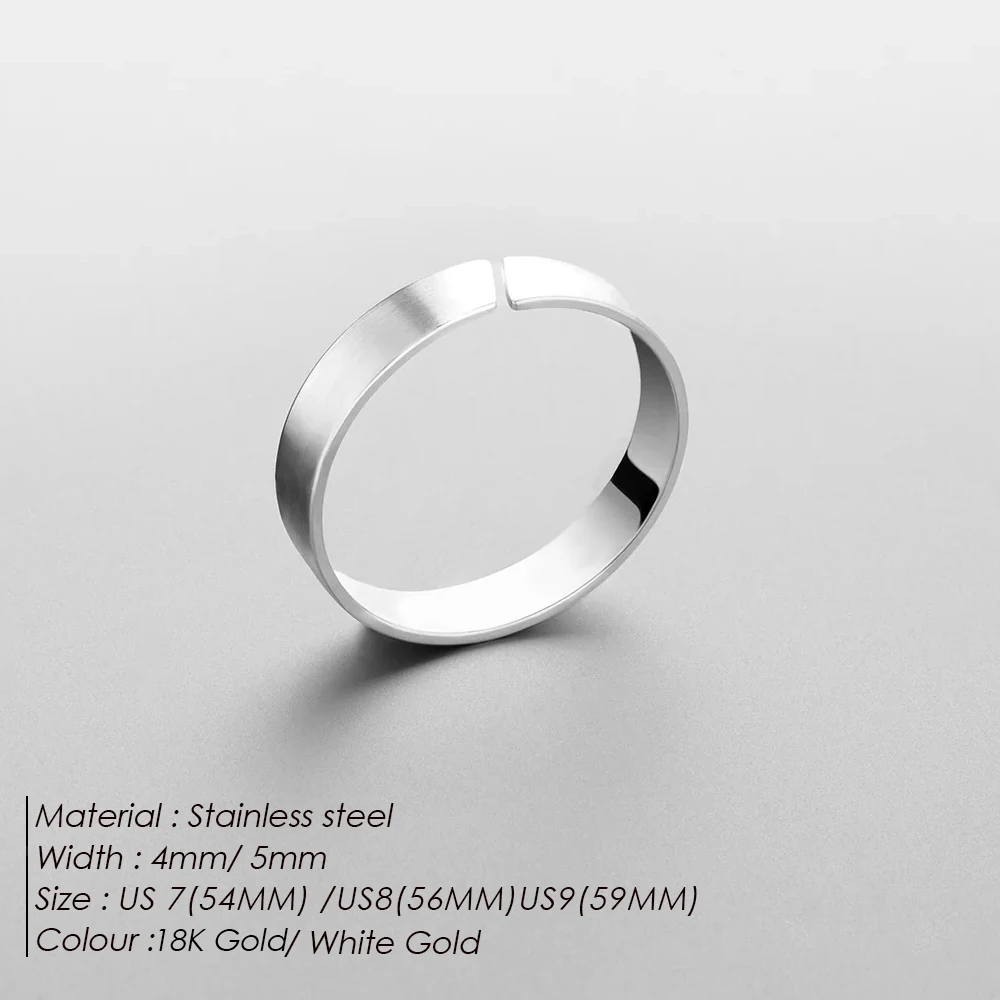 ELANDIS Stainless Steel Gold Plated Ring Simple Men's Accessories Holiday Party Favors 2