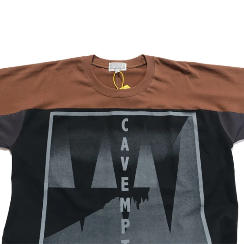 

Лоскутная футболка с коротким рукавом для мужчин и женщин, большие размеры, CAVEMPT C.E
