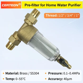 เครื่องกรองน้ำติดตั้งก่อนเข้าบ้านทั้งระบบ อัตราการไหล 4000LH สแตนเลส 40 ไมครอน ล้างย้อน ติดตั้งท่อ ขนาดเกลียว 1 2 3 4 1 นิ้ว 1