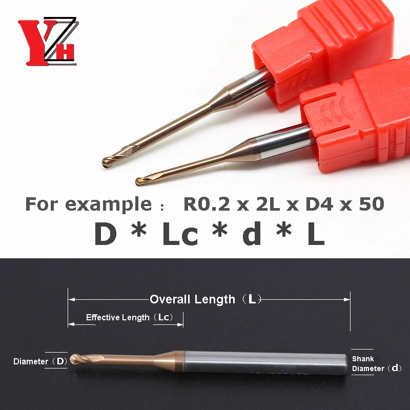 Fresa A Testa Sferica Per Alluminio - 2 Flauti, HRC 55, R4.0x15x8x60, Acciaio Tungsteno, DLC - Foto 6