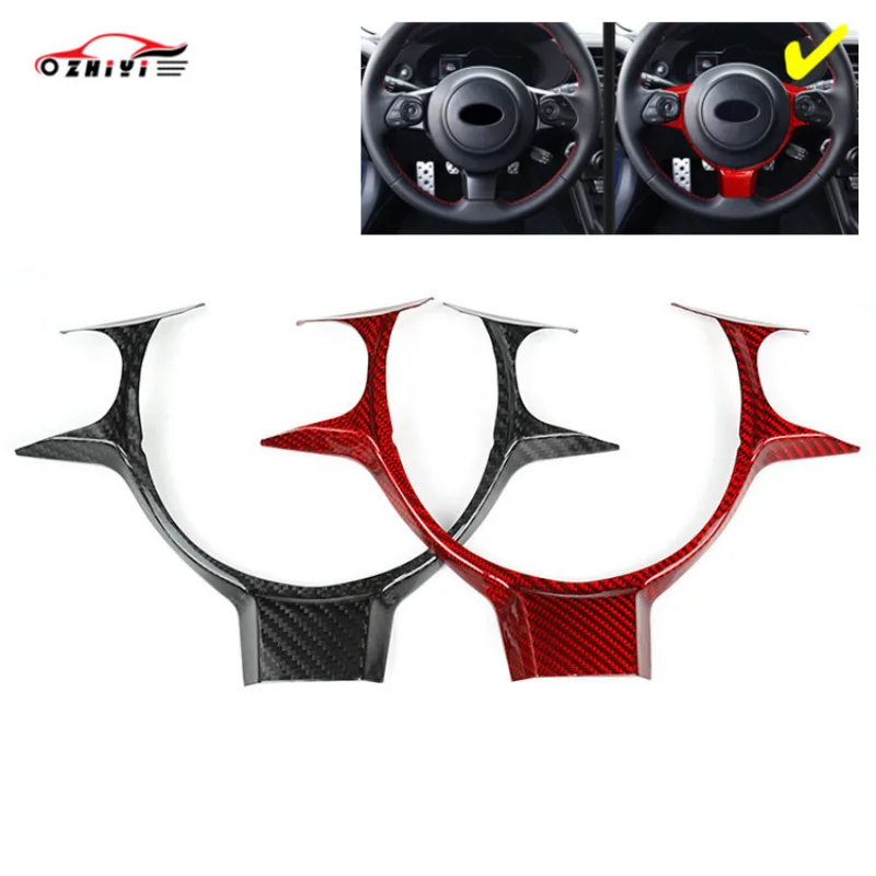 

Real Carbon Fiber Car Sticker for Subaru BRZ Toyota 86 Steering Wheel Decoration Frame Car Styling Interior Modification