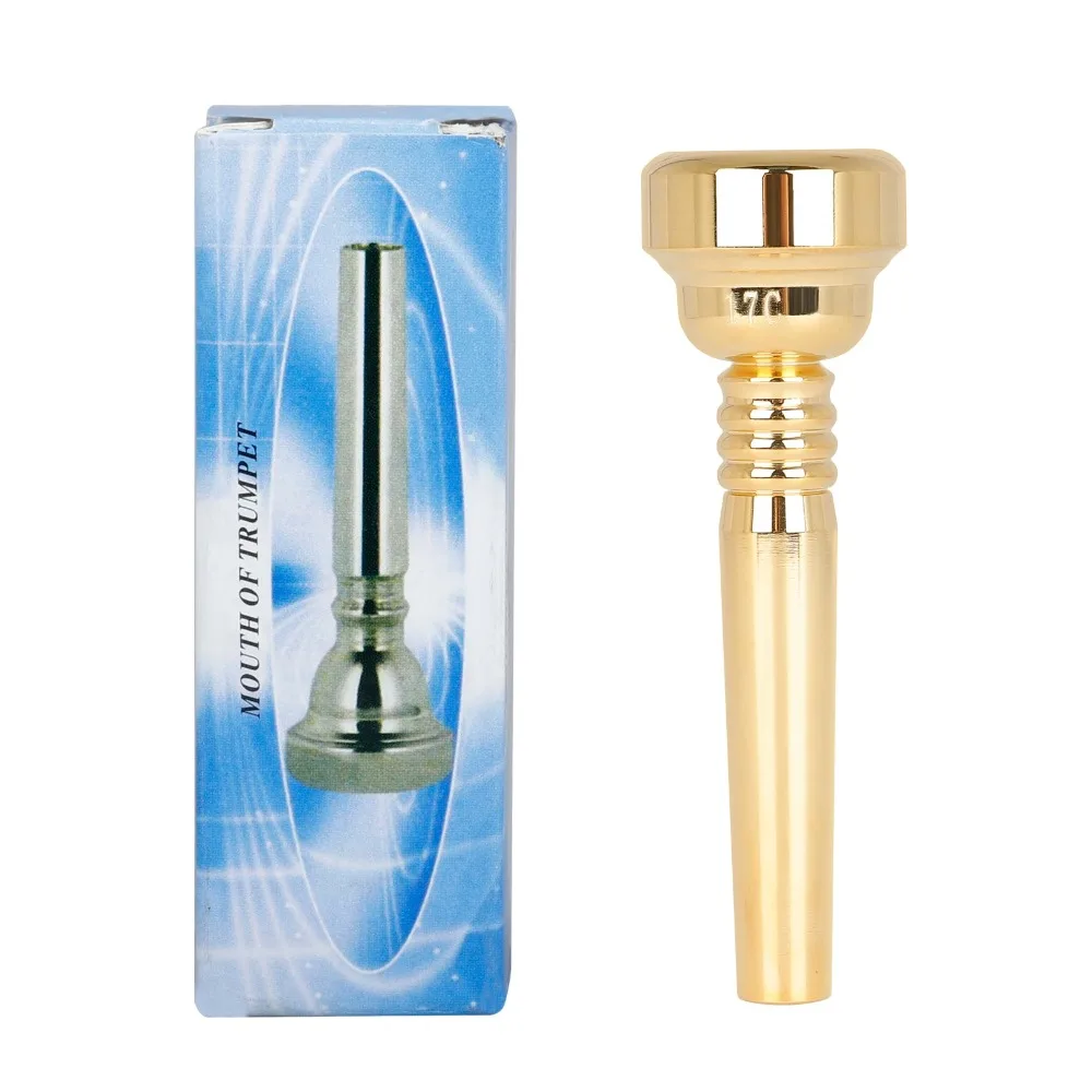 17C Golden Trumpet Mouthpiece Brass Instrument Accessories Musical Instrument Parts Replacement Gold Plated