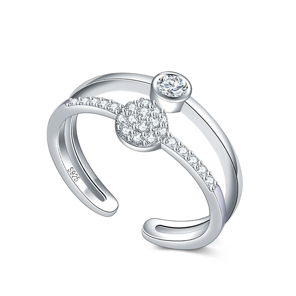 

Hot Selling Trendy Design 925 Sterling Silver Crystal Zircon Engagement Rings For Women Female Wedding Jewelry Gift Girl Rings