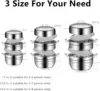 Steel Steamer Pot 2 Tier Food Steamer for Cooking Multipurpose Cookware with Tempered Glass Lid for Veg 2