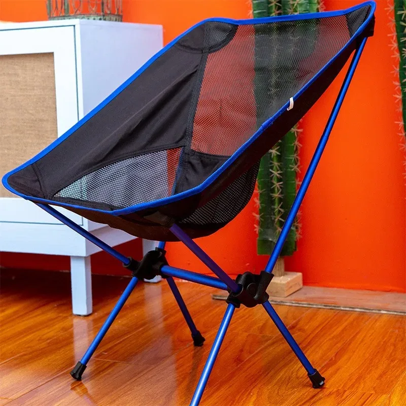 Ultralight Portable Folding Camp Chair - 250LB Capacity with Carry Bag & Side Pockets, Aluminum Frame for Beach Camping Fishing