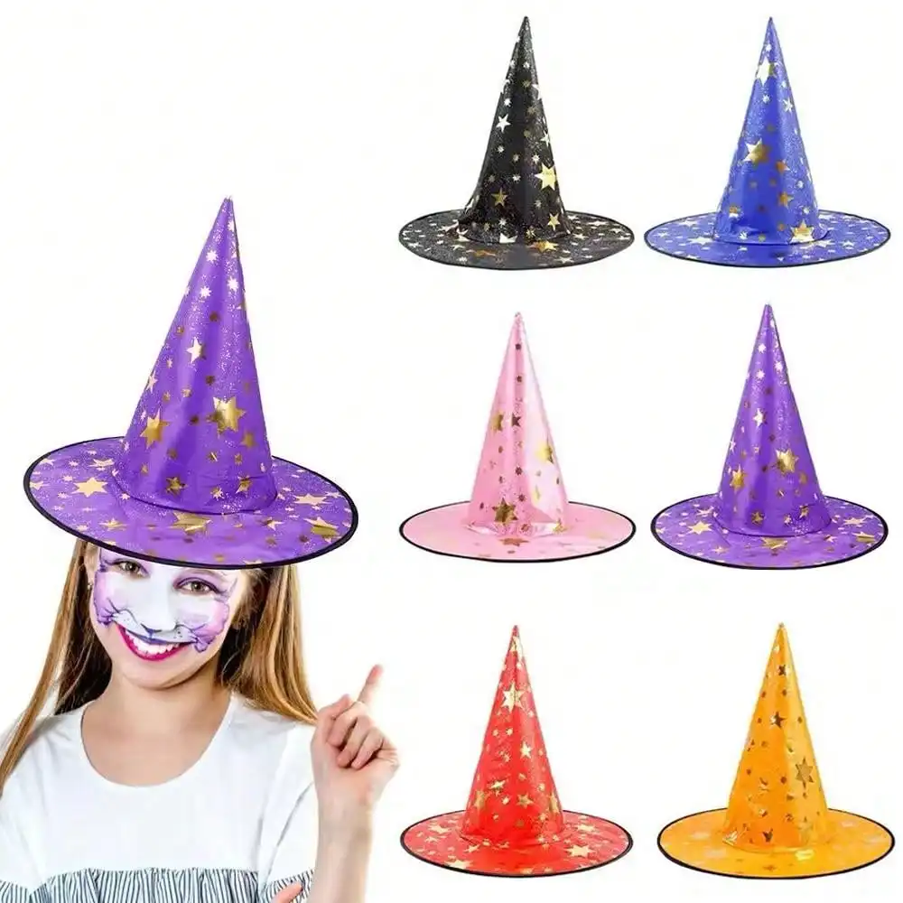 Halloween Witch Hats Masquerade Wizard Kids Hat Role Play Prop Cosplay Costume Home Decoration Dress Up Headgear Party Decor party hat,halloween witch hat