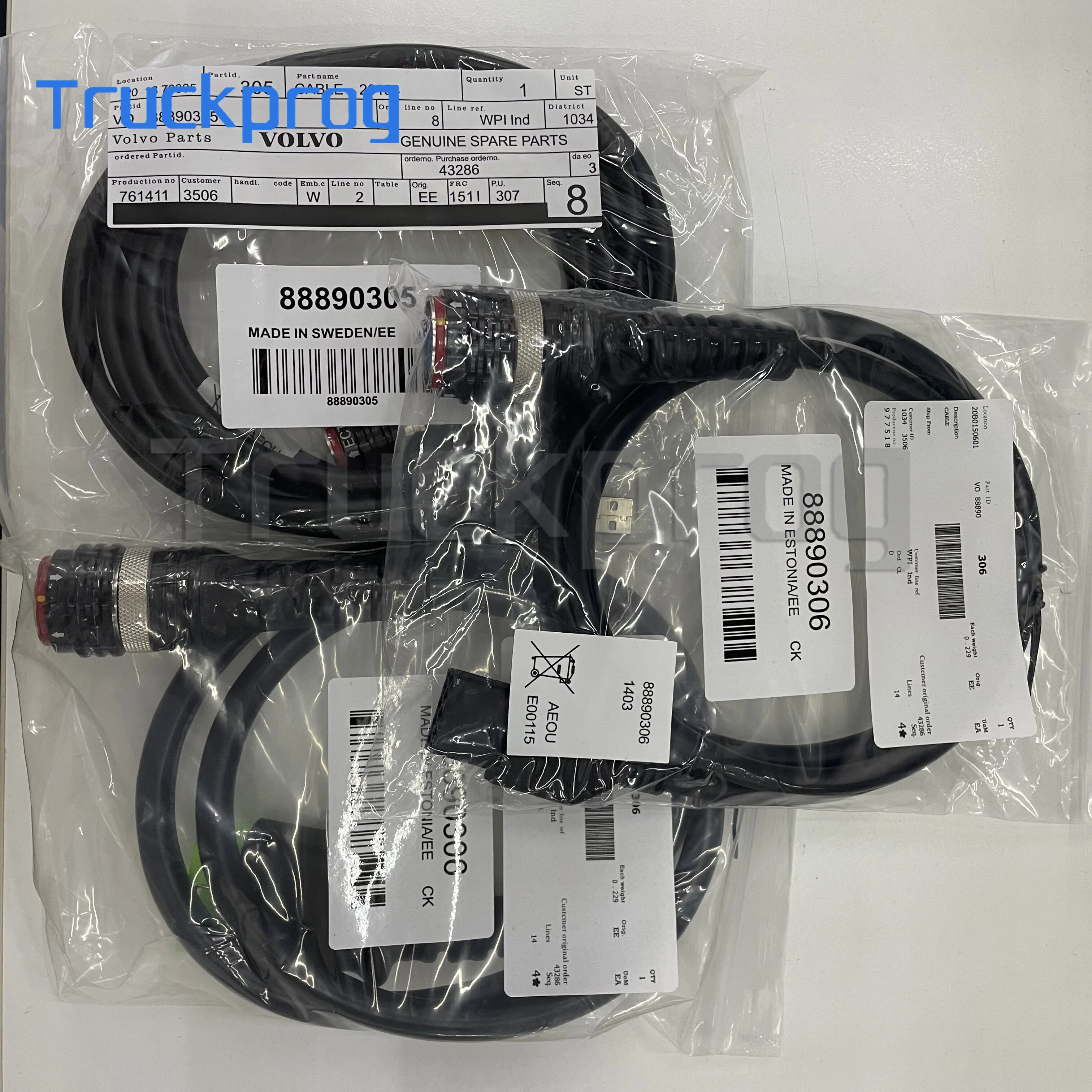 

16 Pin OBD+USB+8 Pin FCI Cables for Volvo 888900300 Vocom Vocom II for Renault /UD/MACK Excavator Truck Bus Diagnostic Tool