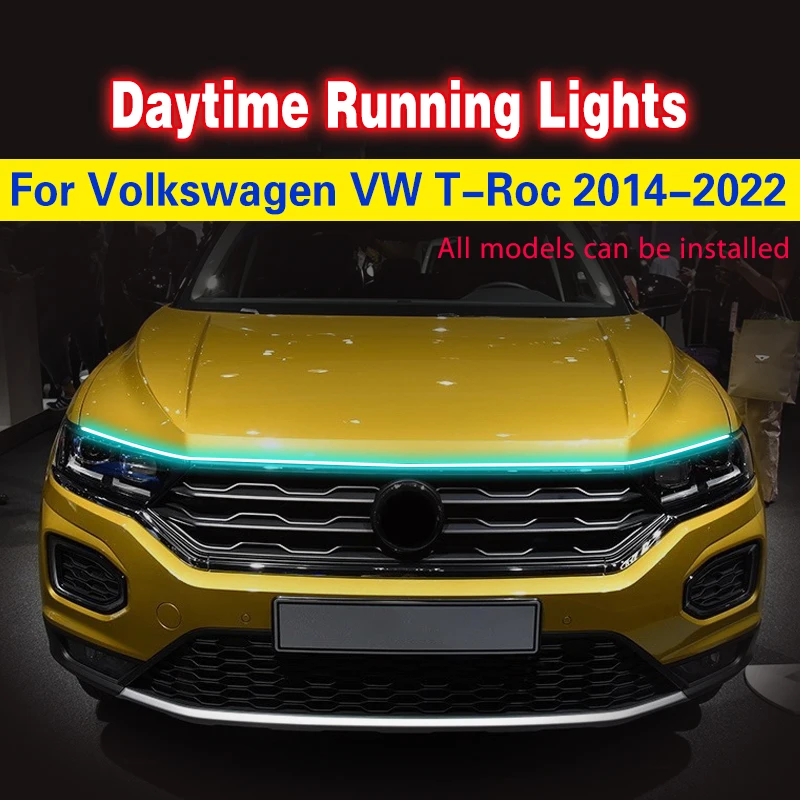 

1Pcs LED Waterproof Flexible Light For VW TROC Volkswagen T-Roc 2014-2022 LED DRL Daytime Running Light Decorative Ambient Lamp