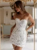 FL&AEVVE Sexy Glitter Lace Short Wedding Dresses Beadings Sweetheart Shiny Mini Bridal Gowns Event Formal Party Dress Customized 4