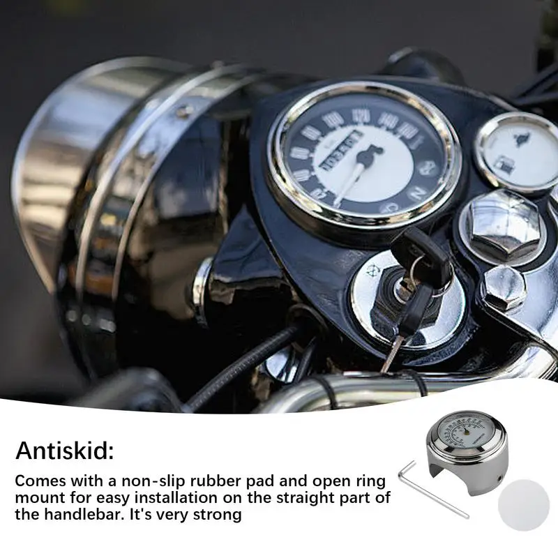 Luminous Dial Motorcycle Handlebar Clock And Thermometer Combo Waterproof Anti Slip Fits 22 25.4mm Motorcycle Handlebar clock