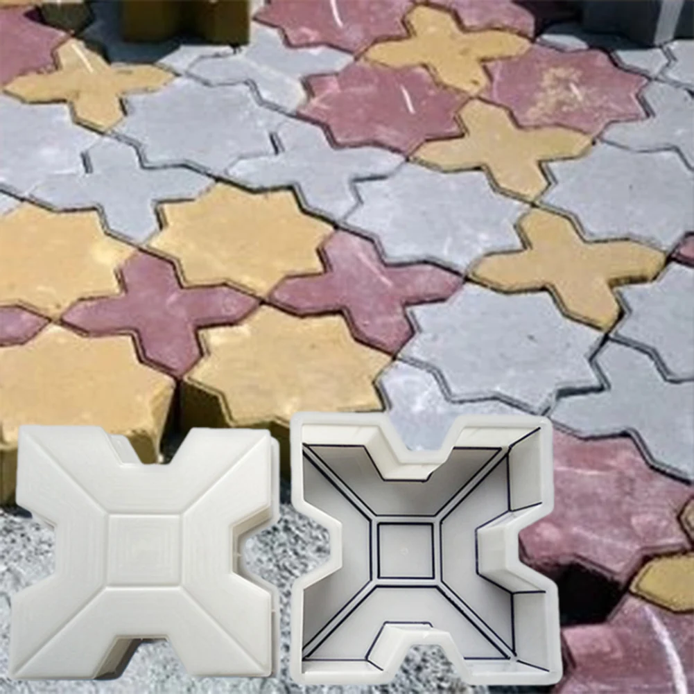 Plastic Garden Pavement Mold Reusable DIY Path Paving Concrete Brick Mould Garden Pavement Road Paving Brick Mould Outdoor Decor