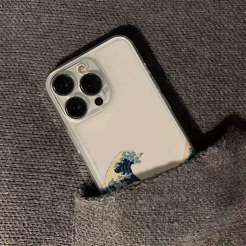 Creative Japan Wave Shockproof Transparent Phone Case Cover