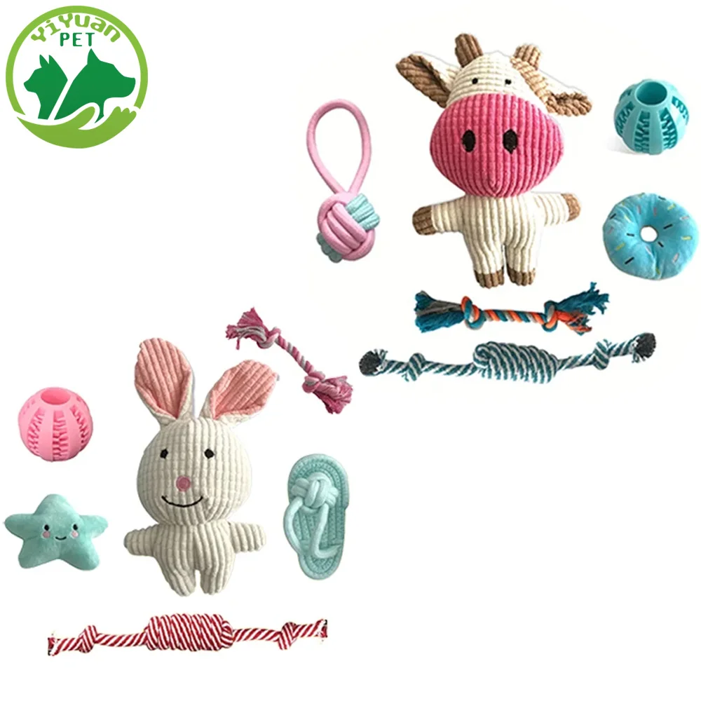 Dog Chewing Toys  Cute Interactive Puppy Toy With Grinding Teeth  Multiple Pet Toy Set Combinations  Pet Supplies 9pcs rope pet toys dog interactive toy chewing pentagram natural rubber durable molar toothbrush dog training chewing toys set