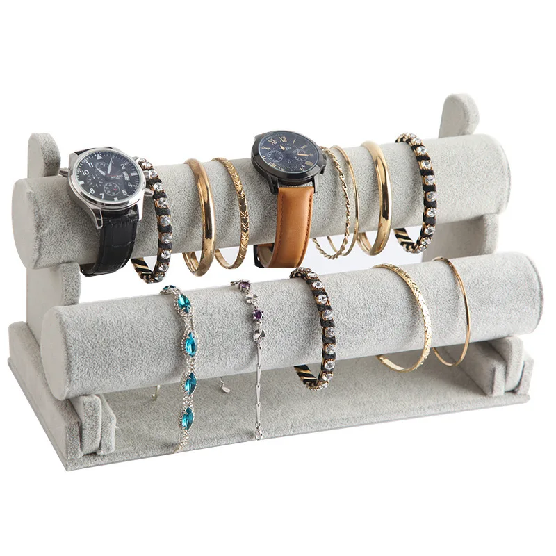Green Velvet Jewelry Display Stand Detachable Bracelet Necklace Watch Jewelry Rack Retail Display Holders Jewelry Store Decor
