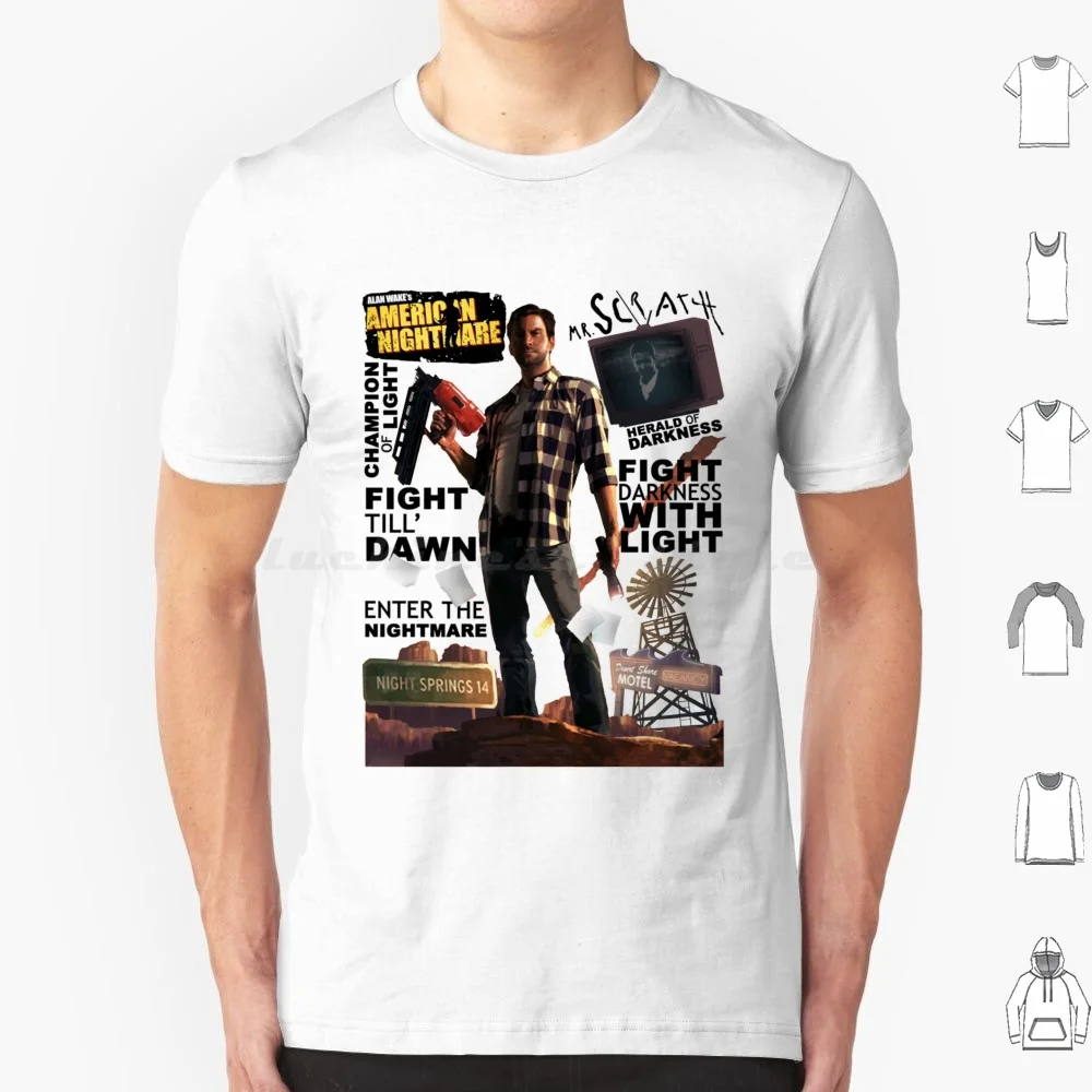 Alan Wake _ S American Nightmare T Shirt 6Xl Cotton Cool Tee Alan Wake Control Remedy Bureau Of Control Game Gaming