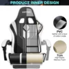 Ergonomic RGB Massage Gaming Chair w/ bluetooth Speakers Footrest Office Chair 5