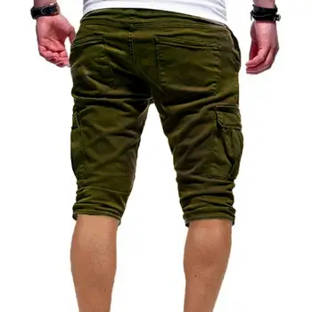 2025 Men Outdoor Cargo Shorts Solid Color Multi Pockets Men Loose Drawstring Shorts For Jogging Summer Short Casual Pants 1
