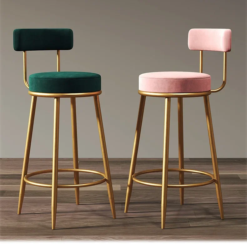 Bar Chair Simple Casual Home Cafe Stool Back High Chair Dining Nail Shop Reception Room Bar Stools Table for Home
