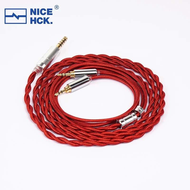 NiceHCK HeadAg 4N Pure Silver HiFi Headphones Coaxial Cable 4.4mm Balanced HD650/Dual 3.5mm/Dual 2.5mm RedAg HD600 HD580 HD660S
