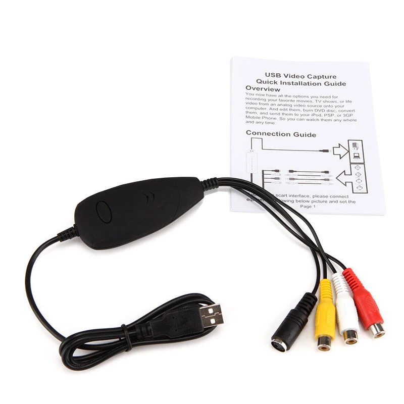 Ezcap172 USB 2.0 Audio Video Capture Card Grabber Convert Analog Video for VHS Recorder Camcorder DVD for Windows Win10 video capture adapter
