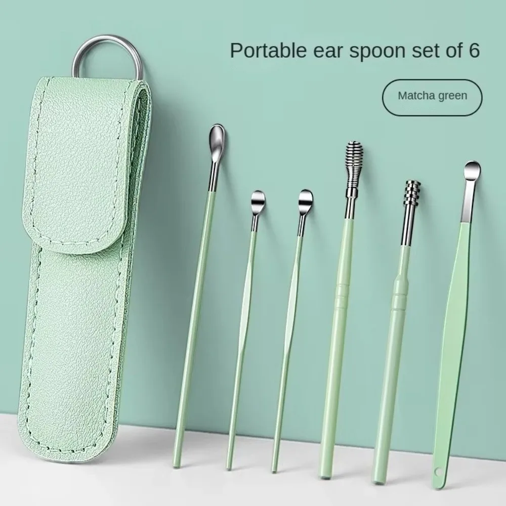 6PCS Gifts 360° Stainless Ear Pick Portable Ear Wax Remova Spring Ear ...