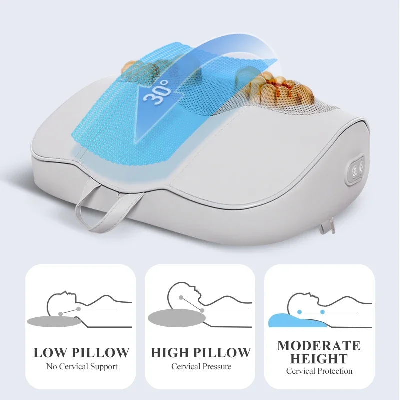 Cervical Massage Pillow Neck Massager with Hot Compress for Relaxation