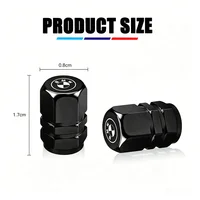 Polished Aluminum Alloy Wheel Tire Valve Caps With BMW Round M Emblem Auto Decor Accessories 4
