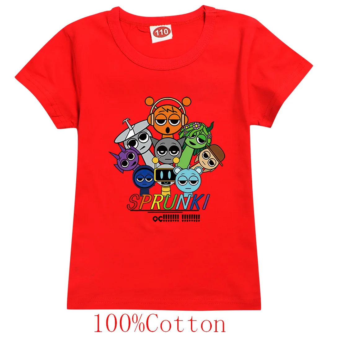 Children's Short Sleeve T-Shirt, Spunki, Horror Game, Incredibox, Tops, Cartoon Clothes, Tees, Girls, Boys, Kids 6