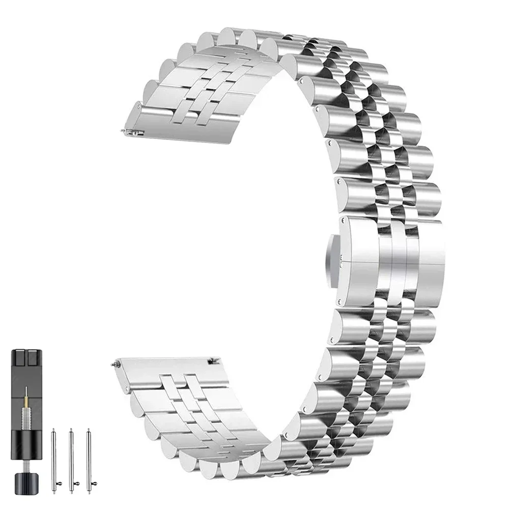 Curved Metal Stainless Steel Bracelet, 20mm 22mm Strap