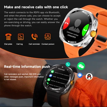 Korea Language For Samsung Galaxy Watch 7 Ultra GPS Compass NFC Smart Watch Outdoor Sport AMOLED BT Call  Galaxy7 Men Smartwatch 3