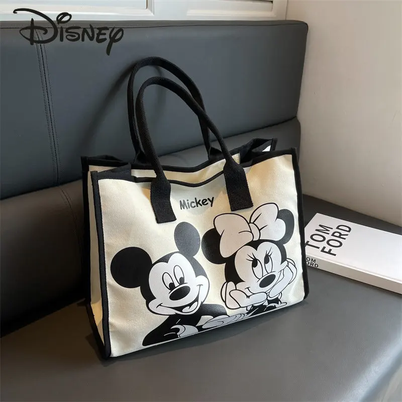 Disney Mickey New Women's Bag Fashion High Quality Women's Handbag Cartoon Casual Versatile Large Capacity Girls' Shoulder Bag