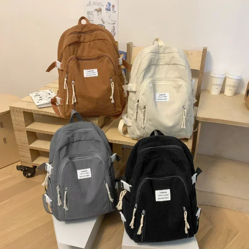 Softback Nylon Fashion Backpacks Solid Color 2024 High Quality Bags for Women Casual Interior Zipper Pocket Backpacks 4