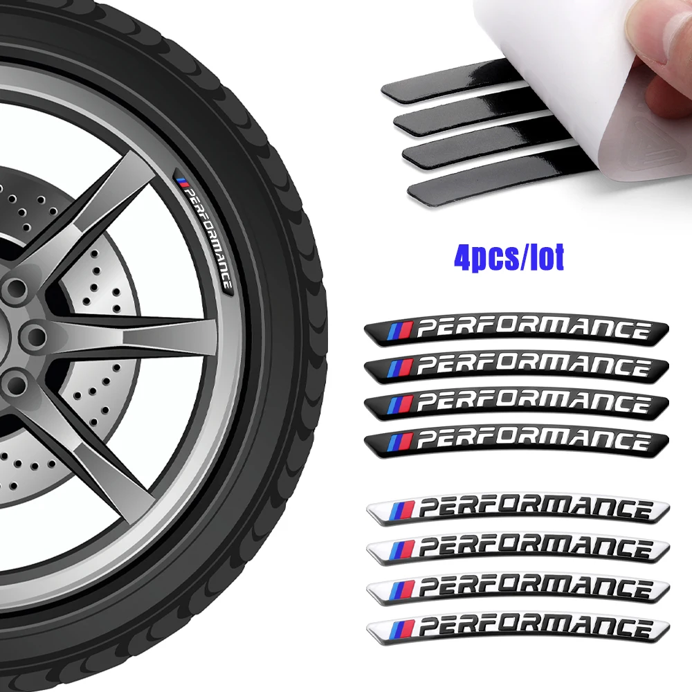 4Pcs Cerchi In Alluminio Per Auto Adesivi Da Corsa Badge Decorazione Automatica Per Bmw M Performance X1 X3 X4 X5 X6 E87 F20 E36 E46 E90 E39
