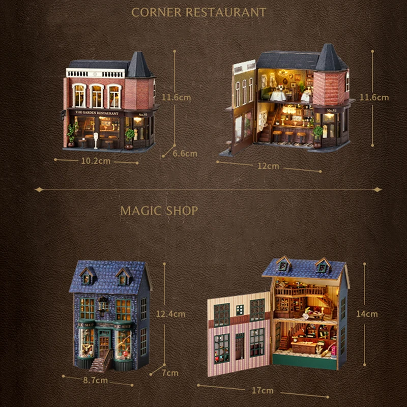 Magic Shop - Casa delle bambole con copertura antipolvere, kit di mobili per la casa delle bambole in miniatura, scala 1:24, regalo creativo per bambini, adolescenti, regalo di compleanno
