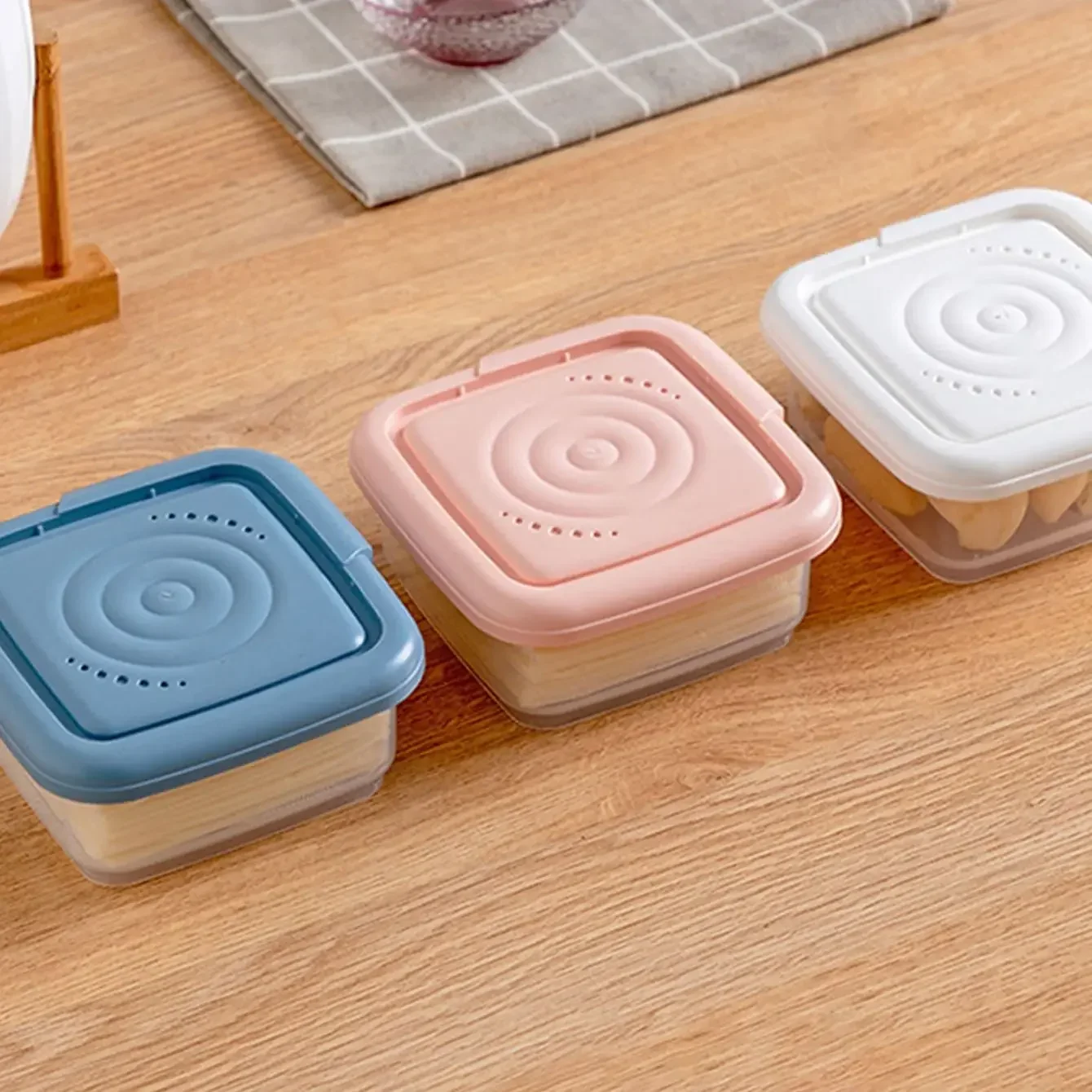 Double-layer Refrigerator Storage Box Ginger Scallion Onion Containers Sealed Fruits Vegetables Drain Crisper Kitchen Supplies