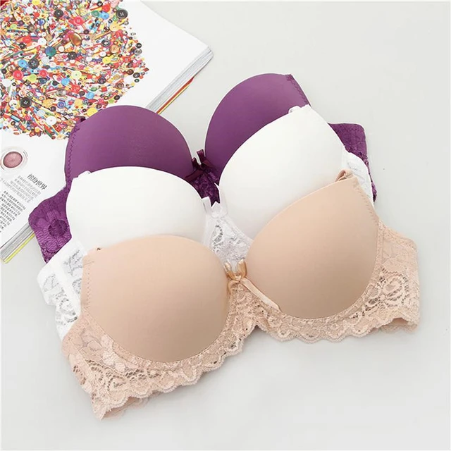 A B Small Chest Size Women Bra Thin Cup Mold Soft Cotton Brassiere Hollow  Out Lace Underwear Sexy Lace 34 36 38 - AliExpress