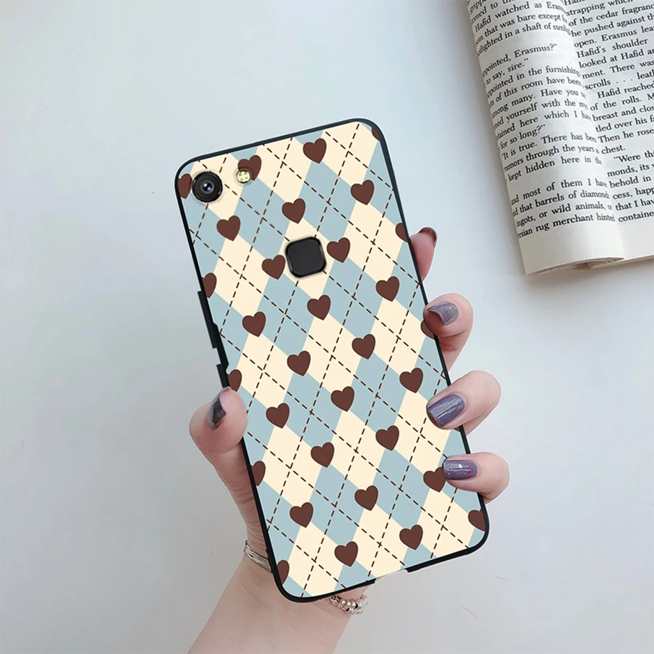 For Vivo V7 Case Fashion Cartoon Flower Silicone Soft Casing Cover