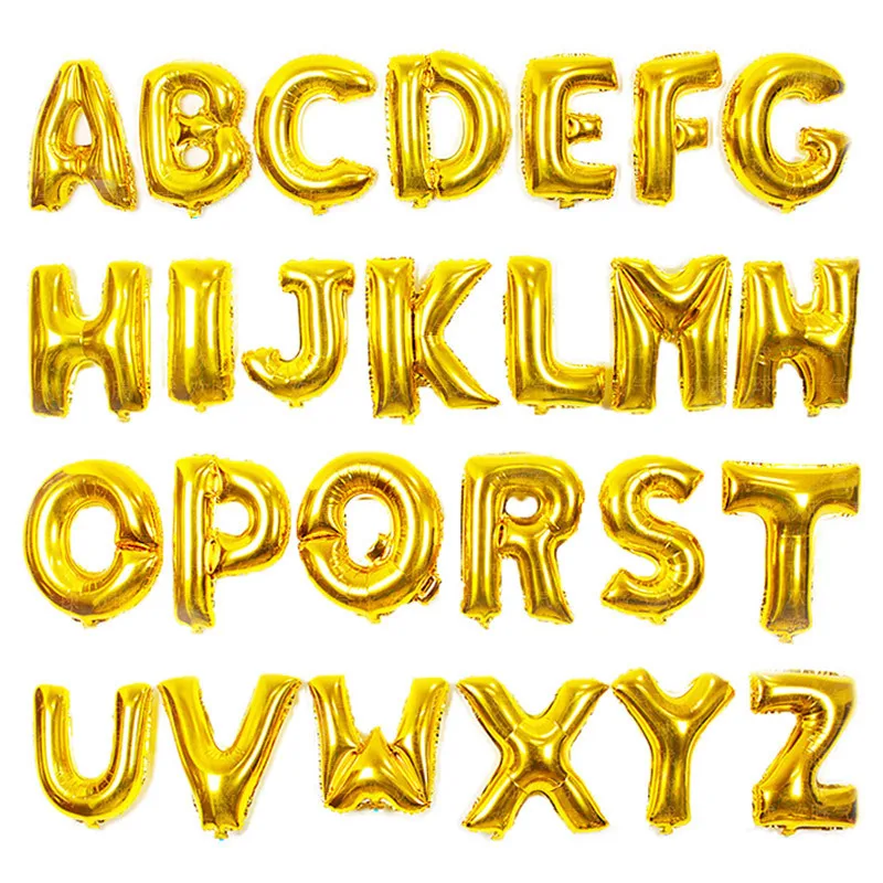 

Golden Letters Aluminum Film Balloon 26 Letters of the Alphabet 16 Inch Self-sealing Aluminum Film Balloon Birthday Party