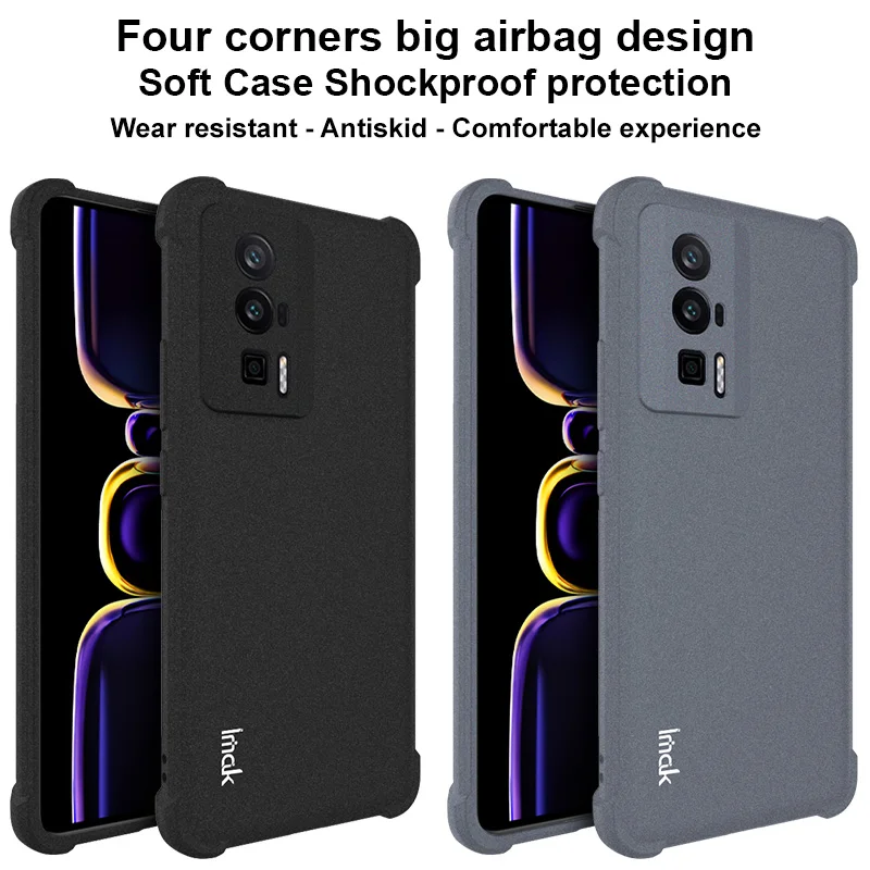 Para Xiaomi Poco X6 Pro 5G/Redmi K70E 5G imak Airbag a prueba de golpes  Funda para teléfono TPU (Transparente)