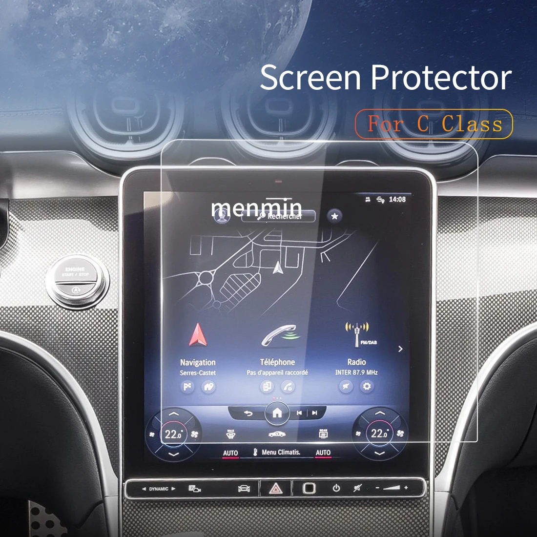 

Автомобильная наклейка для Benz C Class 2023, Защита экрана для автомобиля, приборная панель, автомобильная навигация